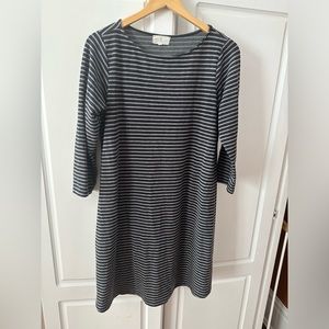 Striped 3/4 Sleeve Dress, L